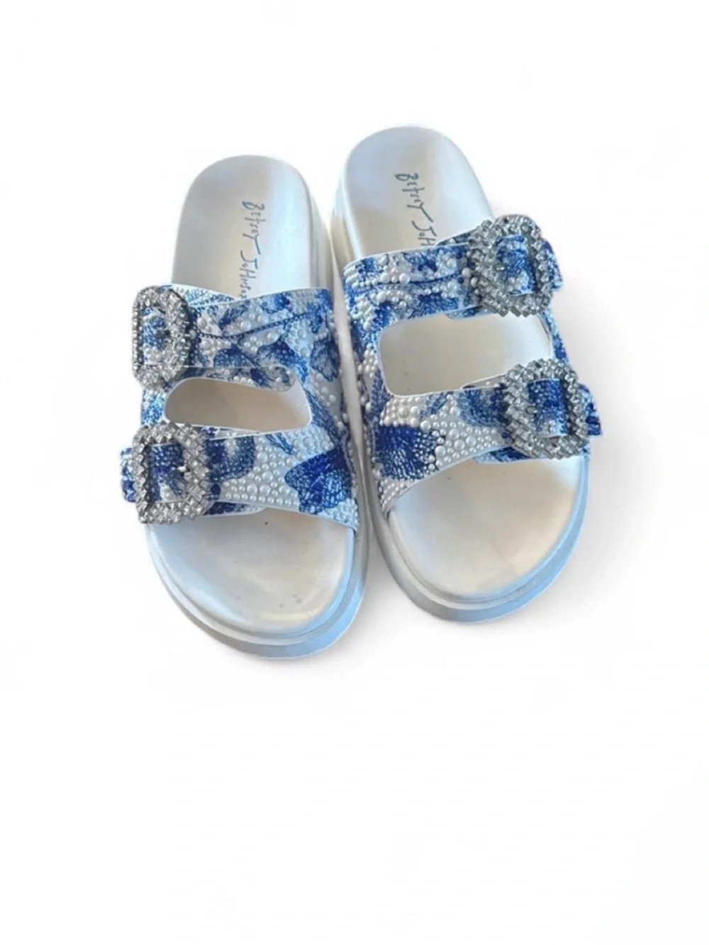Betsey Johnson Women's Matie Floral Slip-On Flat Sandals